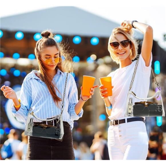 Clear Bag for Stadium Events Women's Purse Handbags Small Purse shoulder bag - Picture 2 of 7